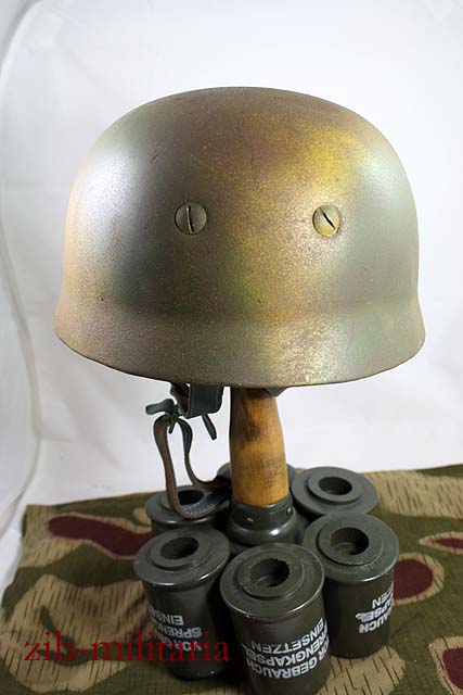 M38 Luftwaffe Fallschirmjäger Stahlhelm 3 Farb-Tarnanstrich Normandie